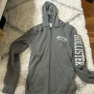 Hollister Heather Gray Zip-Up Hoodie